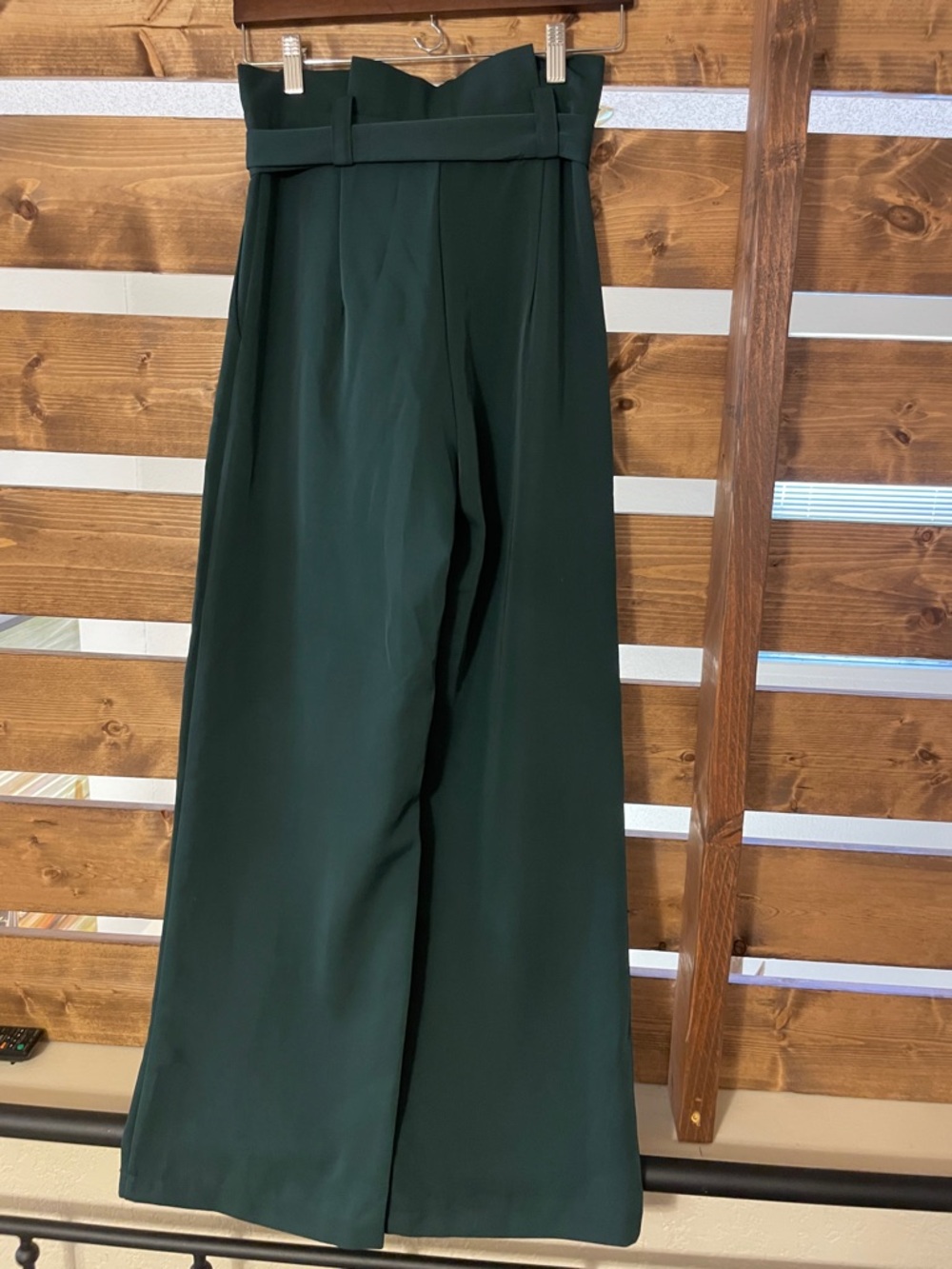 Petal & Pup Emerald High-Waist Tie-Waist Wide Leg Pants paperbag pant - Picture 3 of 6